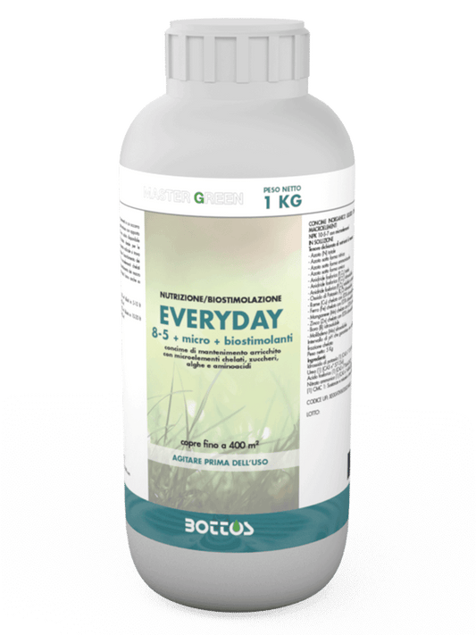 Concime liquido Everyday 8-0-5 Master Green Bottos, flacone da 1 kg