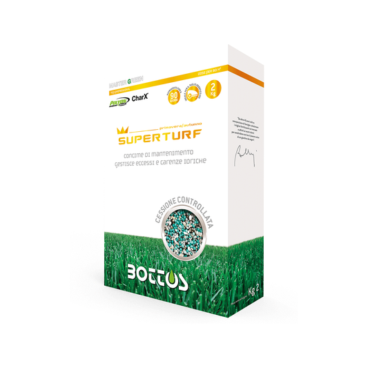 Superturf CharX 22-0-9 Master Green Bottos, scatola da 2 kg