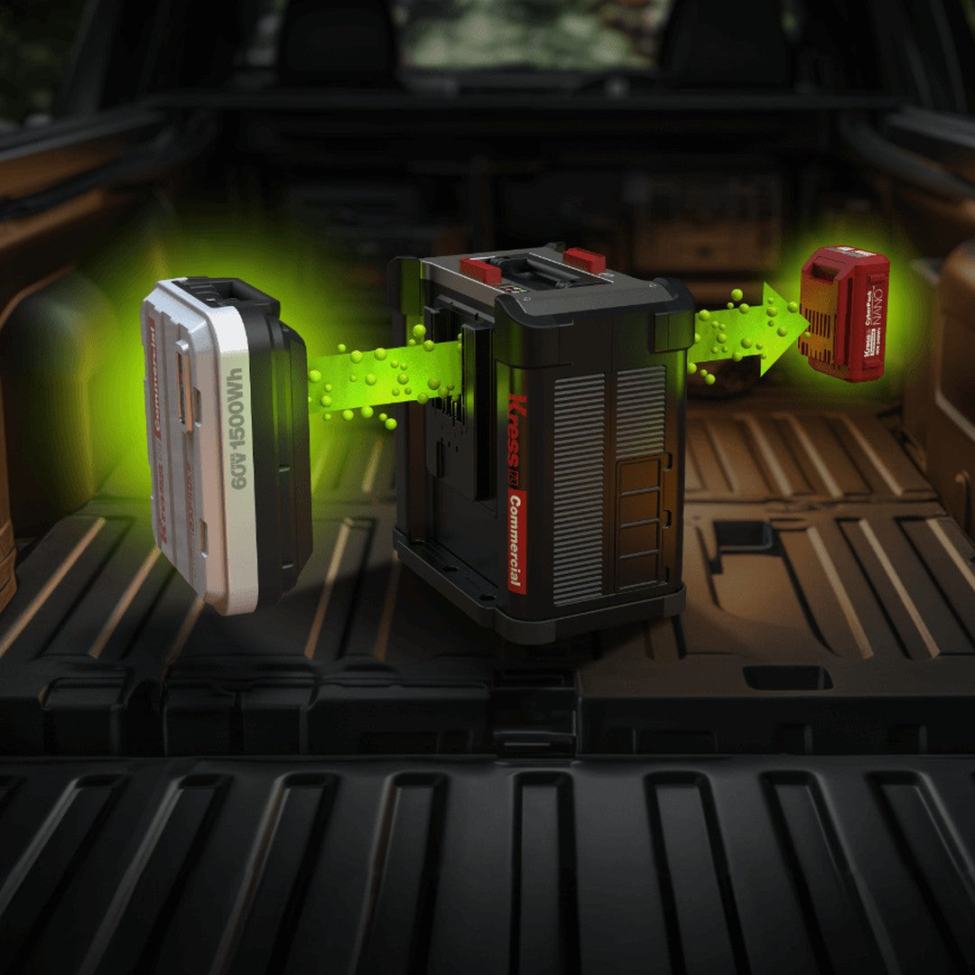 Batteria CyberCapsule 60V 25Ah KRESS KAC815 in uso