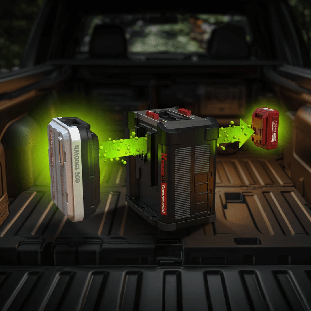 Batteria CyberCapsule 60V 25Ah KRESS KAC815 in uso